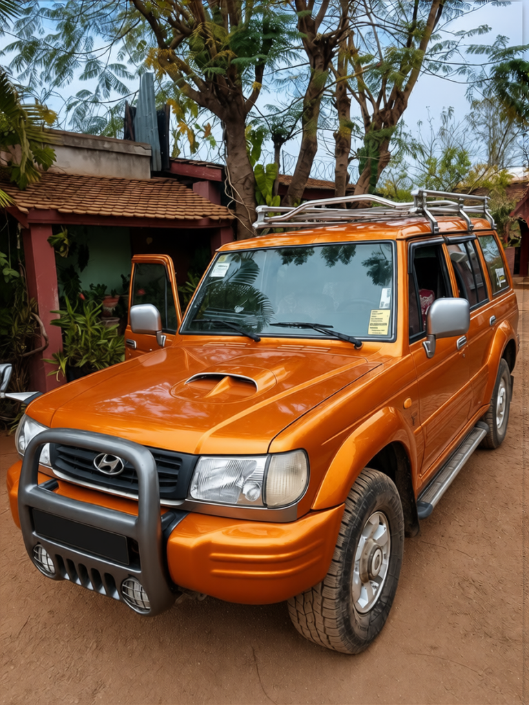 Car rendered in Lava Orange gloss paint