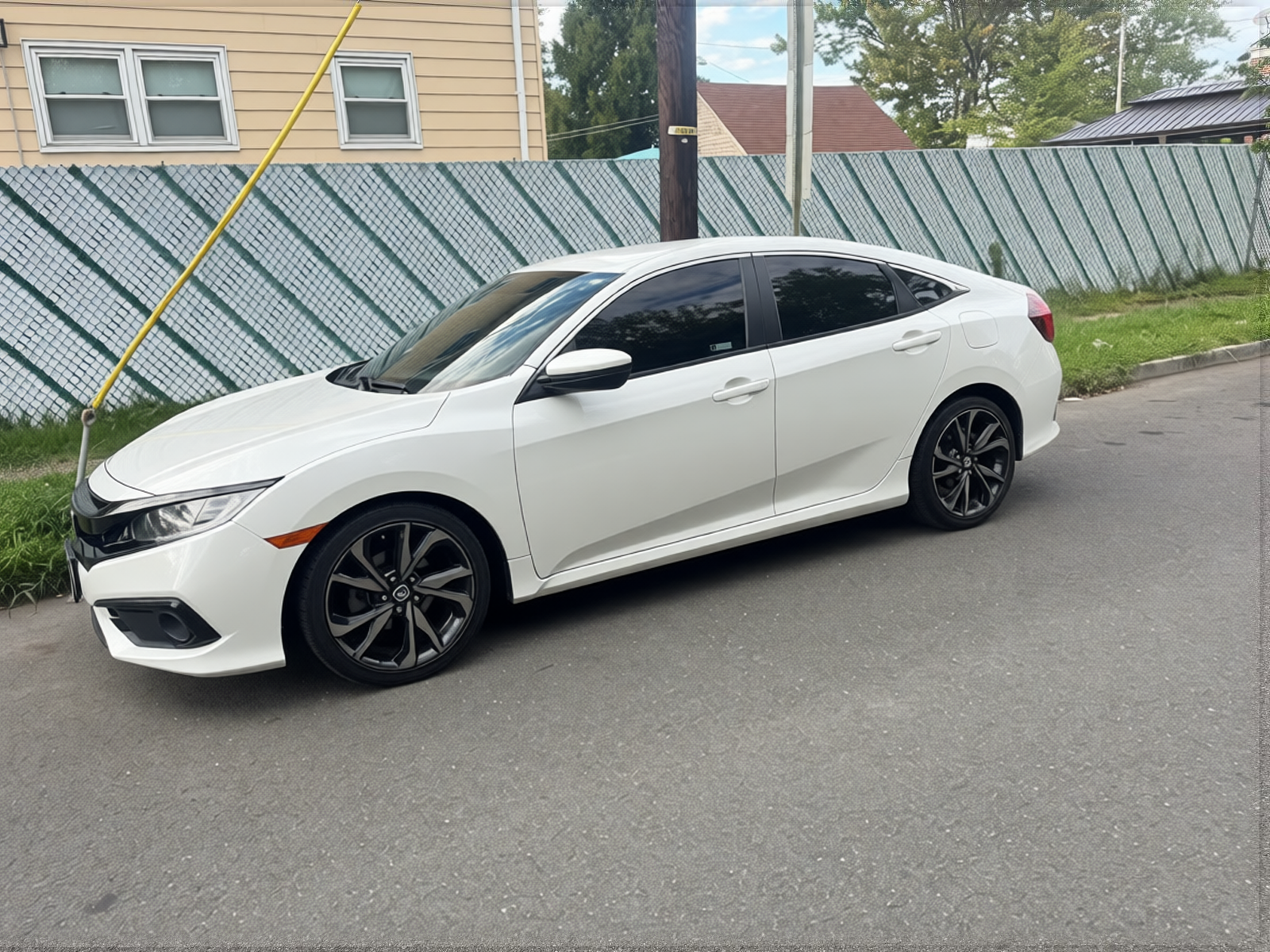 Car rendered in Pearl White gloss paint