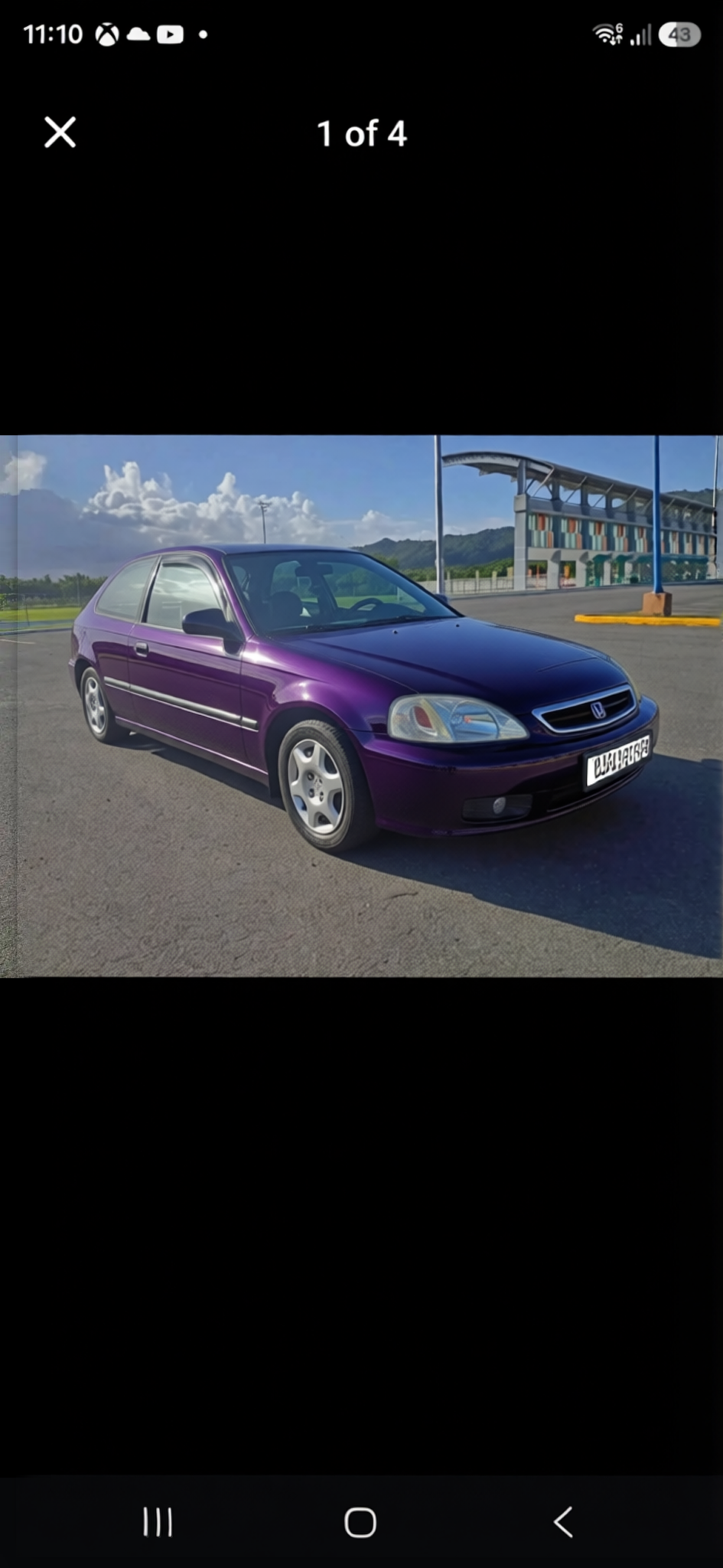 Car rendered in Midnight Purple gloss paint